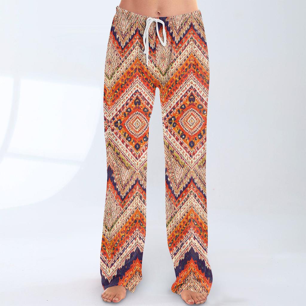 Women's Fashion Loose-Fit Drawstring Elastic Waist Casual Printed Pants