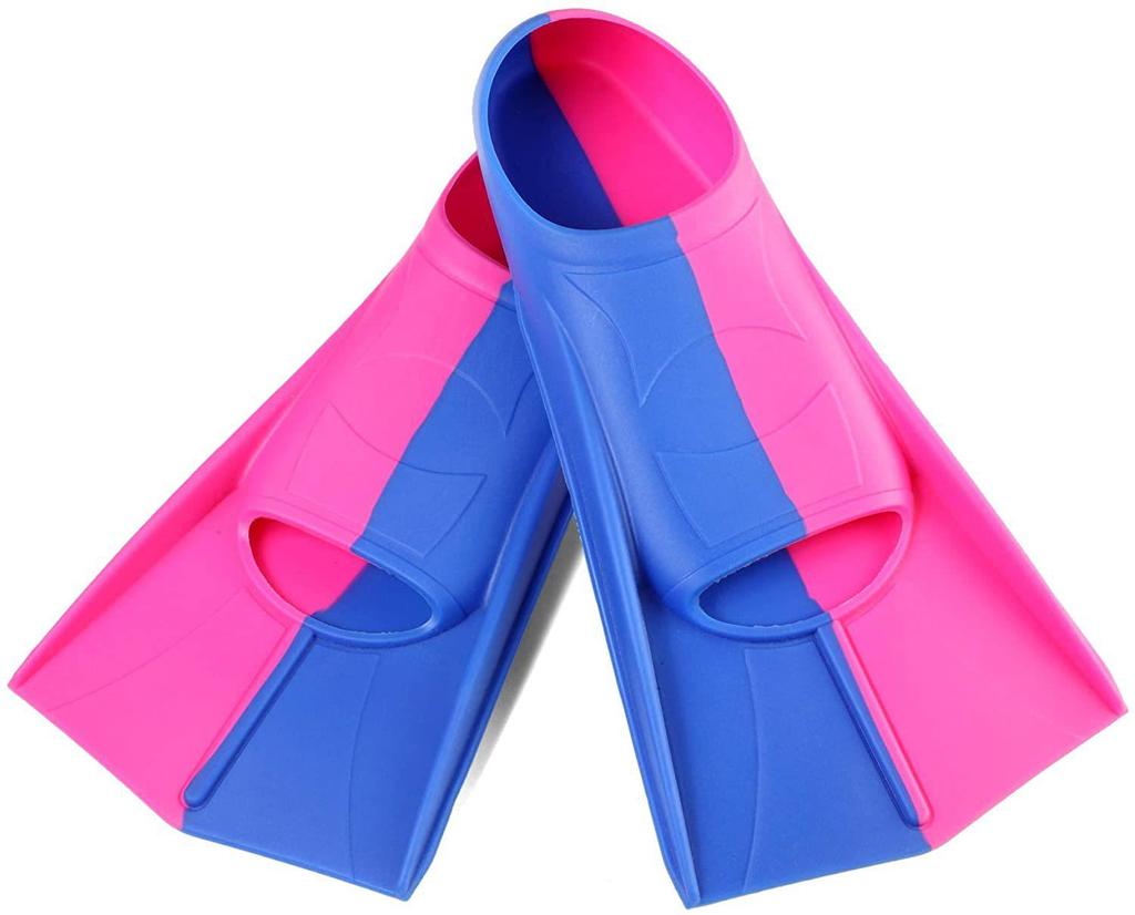 Silicone Short Swimming Fins for Adults & Kids - Ideal for Freestyle & Breaststroke Training