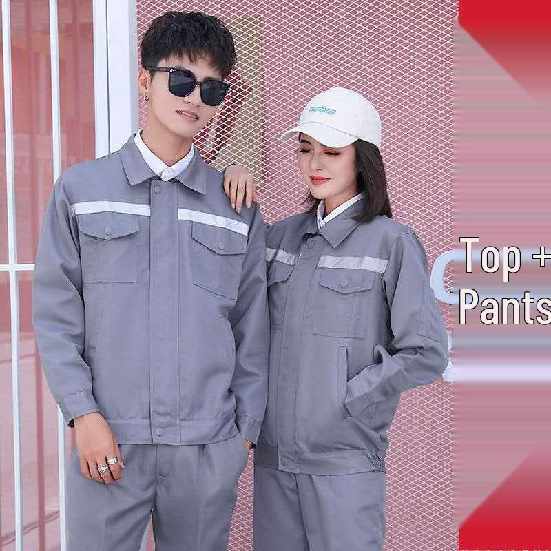 Unisex Workwear Set: Long Sleeve, Reflective, Wear & Dirt-Resistant for Spring/Autumn - Ideal for Auto Repair