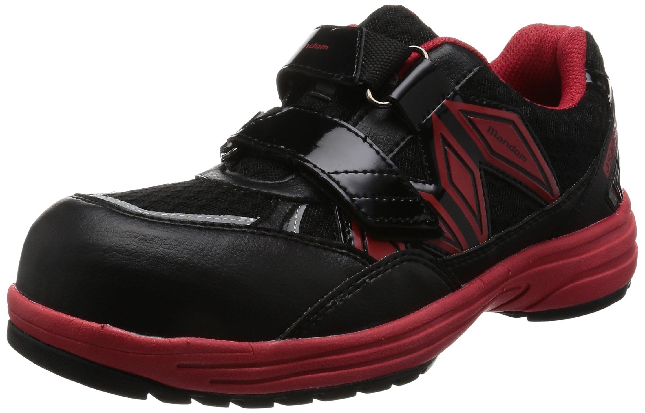 

Margo Safety Work Shoes with Resin Toe Cap, Oil-Resistant, Shock-Absorbing Heel, JSAA A, Mandom Safety Light 741 Black/Red, Size 24.5 cm