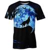 Men's 3D Printed T-Shirt Short Animal Wolf Print Sleeve O-Neck Pullover casual top