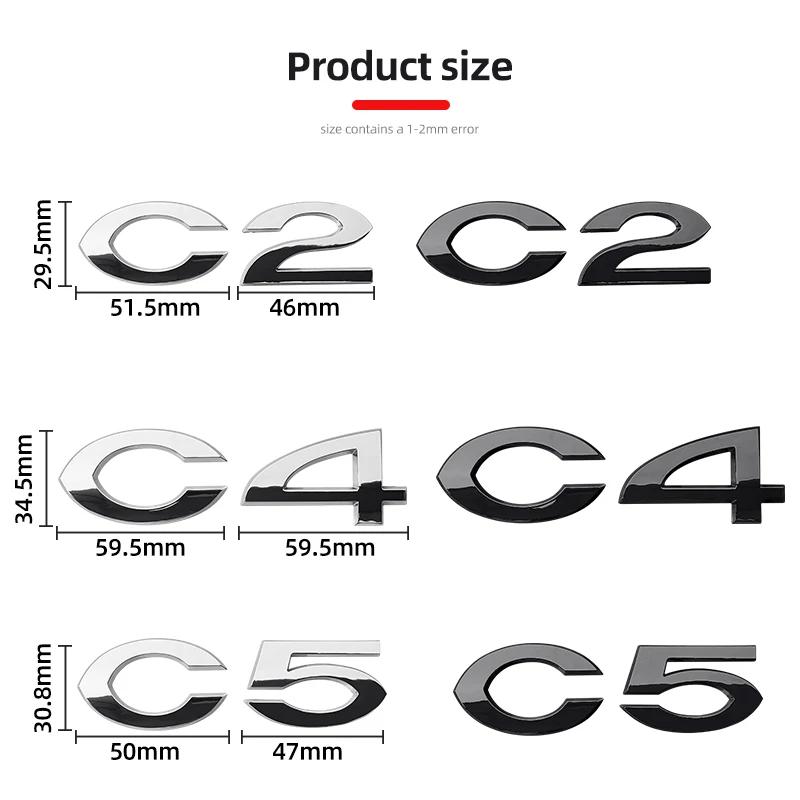 ABS 3D Car Rear Trunk Badge Sticker Emblem Accessories C2 C4 C5 logo for Citroen ait256