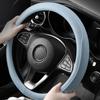 GSFWW1 Embossed PU Leather Patchwork Car Steering Wheel Cover, Non-slip, Breathable, Universal 15 Inch (Approx. 38cm)