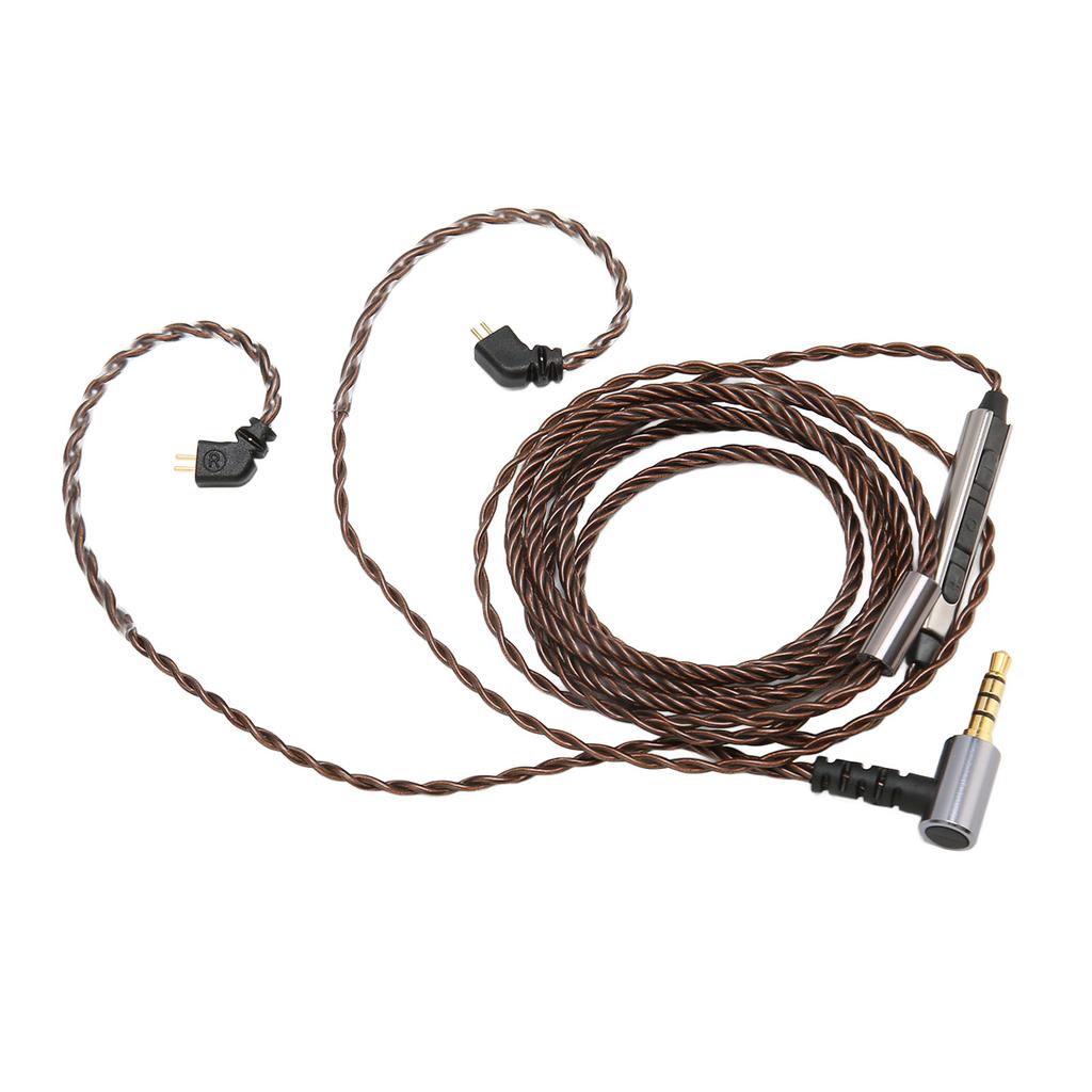 Earphone Upgrade Cable 2 Pin 0.78mm 3.5mm Right Angle Plug Replacement Earbuds Cord with Mic for AS10 AS06 ZST ZS3 ES4