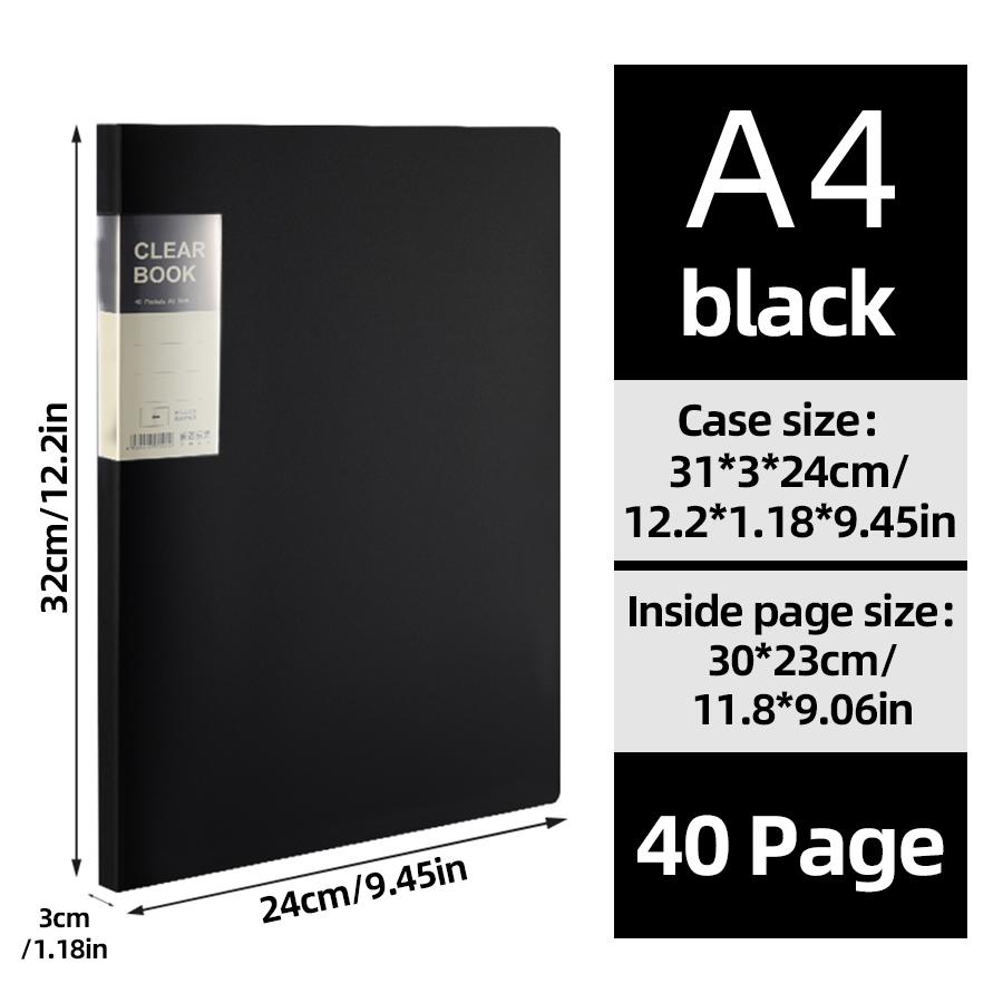 KOBEST 20/30/40/60 Pages A4 Side Transparent Thickening Folder High Quality Multi-layer File Cover Office School Supplies