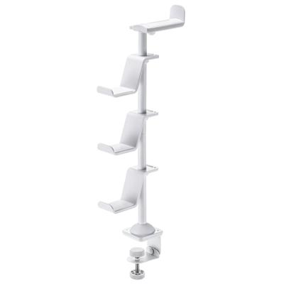 SANWA SUPPLY Game Controller Stand with Clamp (With Headphone Holder/White) JY-STN2W