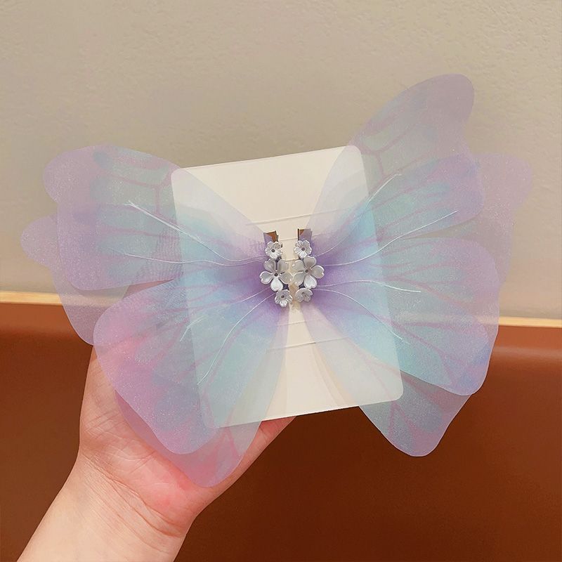 New Kids' Super Fairy 3D Tulle Big Butterfly Hair Clips Elegant Dancing Style Ancient Style Hair Accessories for Little Girls
