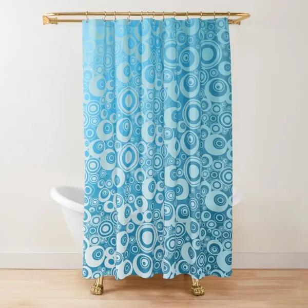 Tenda Doccia Vetro Colorato Zaffiro Giada Mandale Fiore di Mandala Linee Esposizione Opere d'Arte Tessuto Tende da Bagno con 12 Ganci