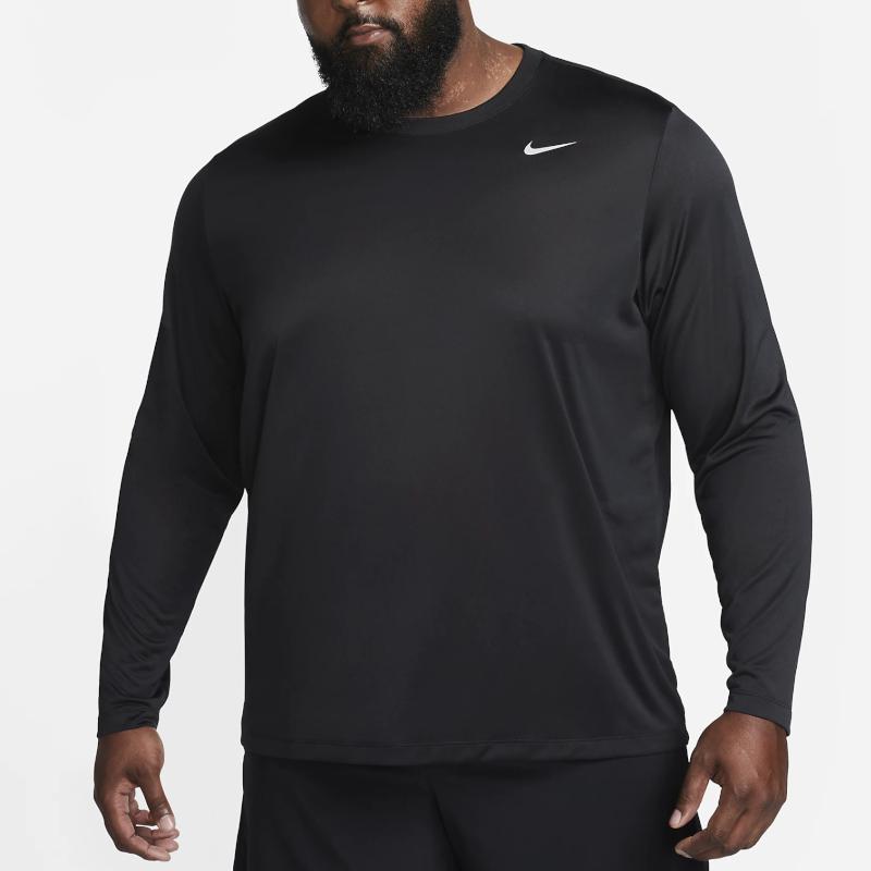 Nike Dri-FIT Legend Solid Logo Loose Fit Long Sleeve T-Shirt Men Tops Matte-Silver DX0993-010