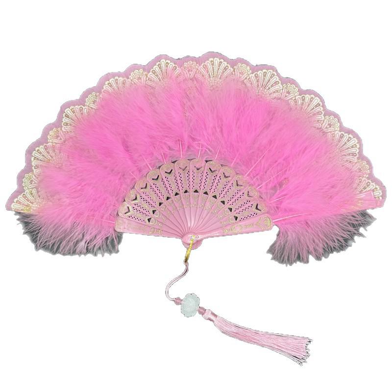 Black Lace Chinese Style Folding Fan for Cheongsam, Lolita, and Hanfu Fashion Shows