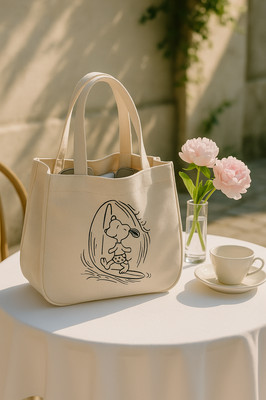 Női kézitáska kölyöknyomat vászontáska Hordozható divatos anyutáska nagy kapacitású hordtáska Bento táska ebédlődoboz táska