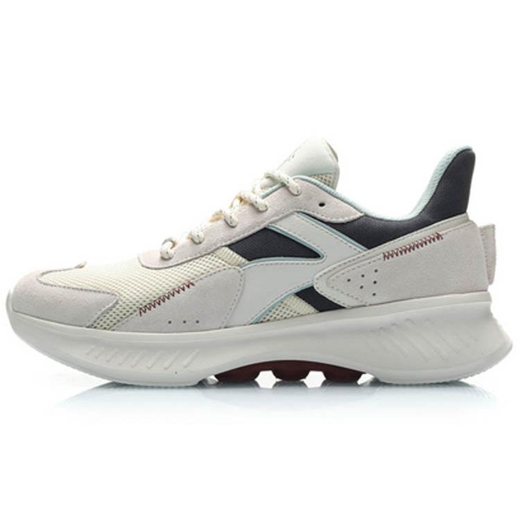 Li Ning Cushioning Slip Resistant Abrasion Resistant Low top Sports Casual Shoes Men's White Black AREP017-2