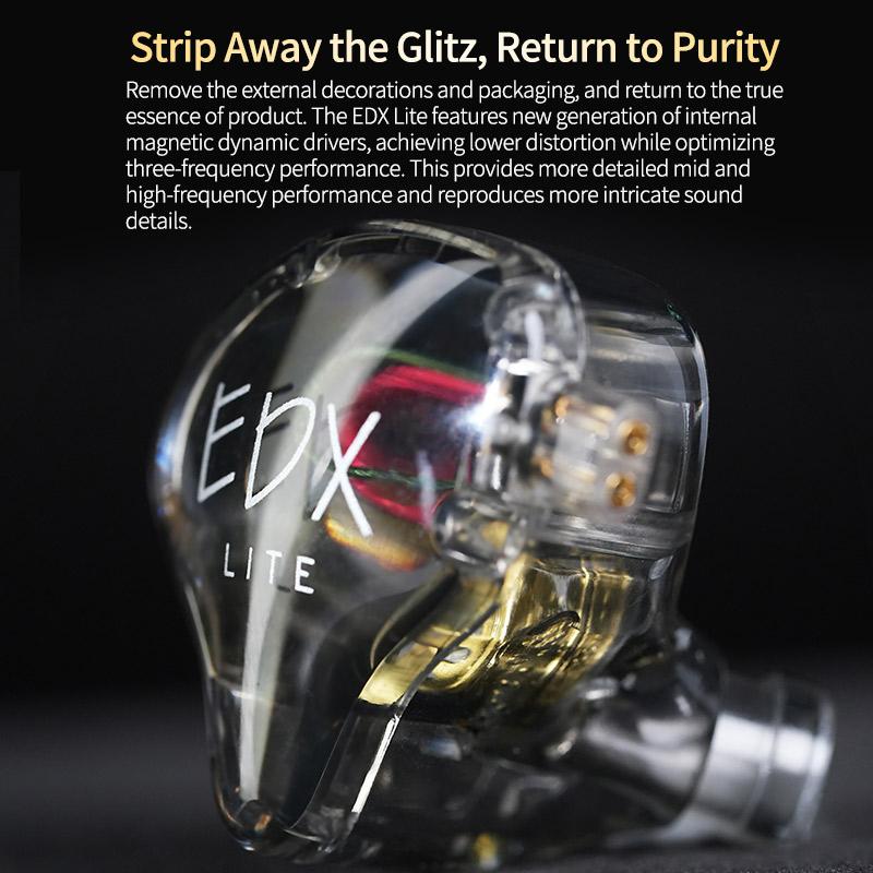 Originale KZ EDX Lite HIFI Bass Øretelefoner Stereo Musikk Ørepropper In-Ear IEM Monitor Scene Live Hodetelefoner Gaming Sports Headset Pro