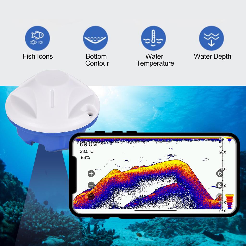 Portable Fish Finder Smart Wireless Fish Depth Finder Mobile Phone APP Compatible