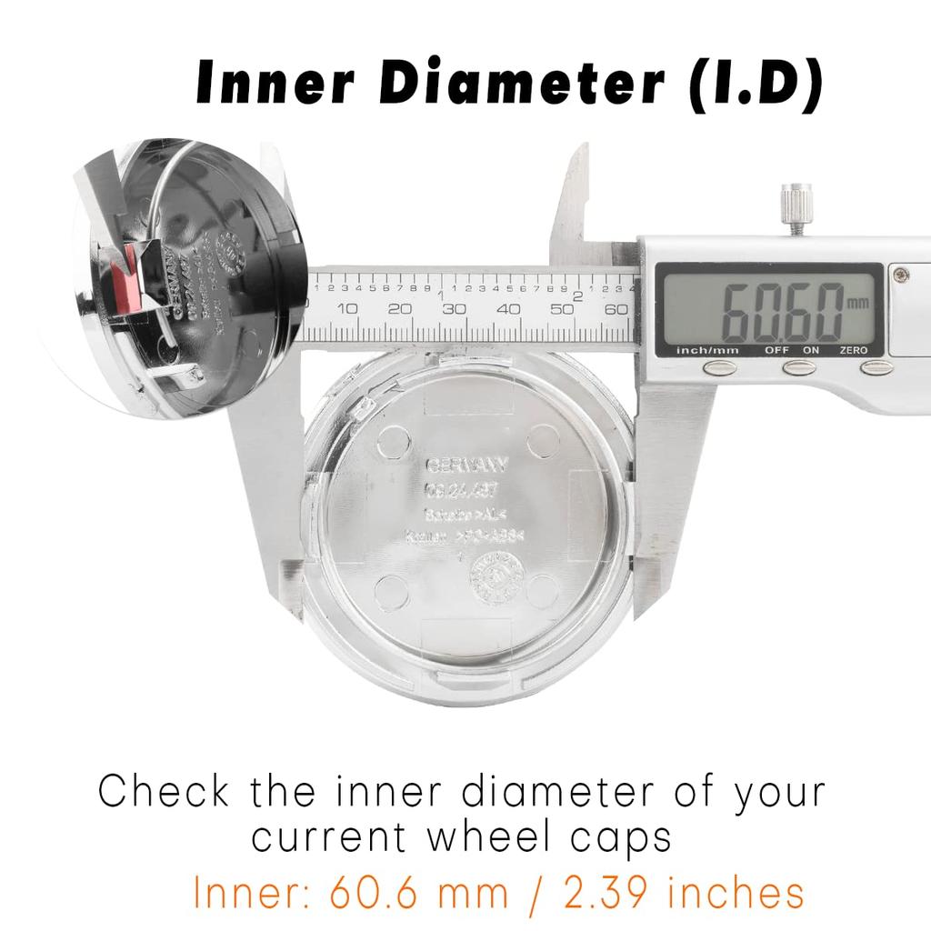 BBS 09.24.467 Felge für Chromsilber 70,6 mm 2,8" Radnabenkappen 4 Stück (Außen: 2,8", Innen: 2,4 ")