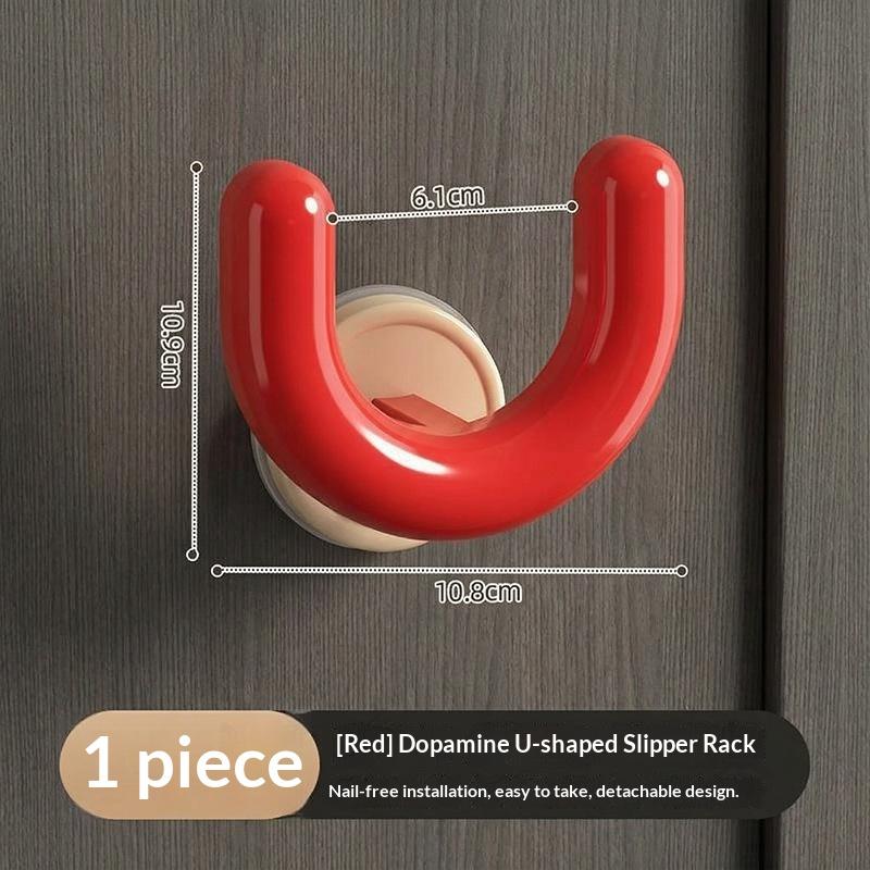 Dopamine Suction Cup Slipper Holder Multifunctional U-Shaped Moisture-Proof Rack for Bathroom Laundry Room Storage