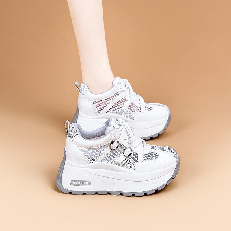 Small Man Thick-soled Height-increasing Forrest Gump Shoes Women's Summer New Mesh Breathable Korean Version Retro Versatile Dad Shoes