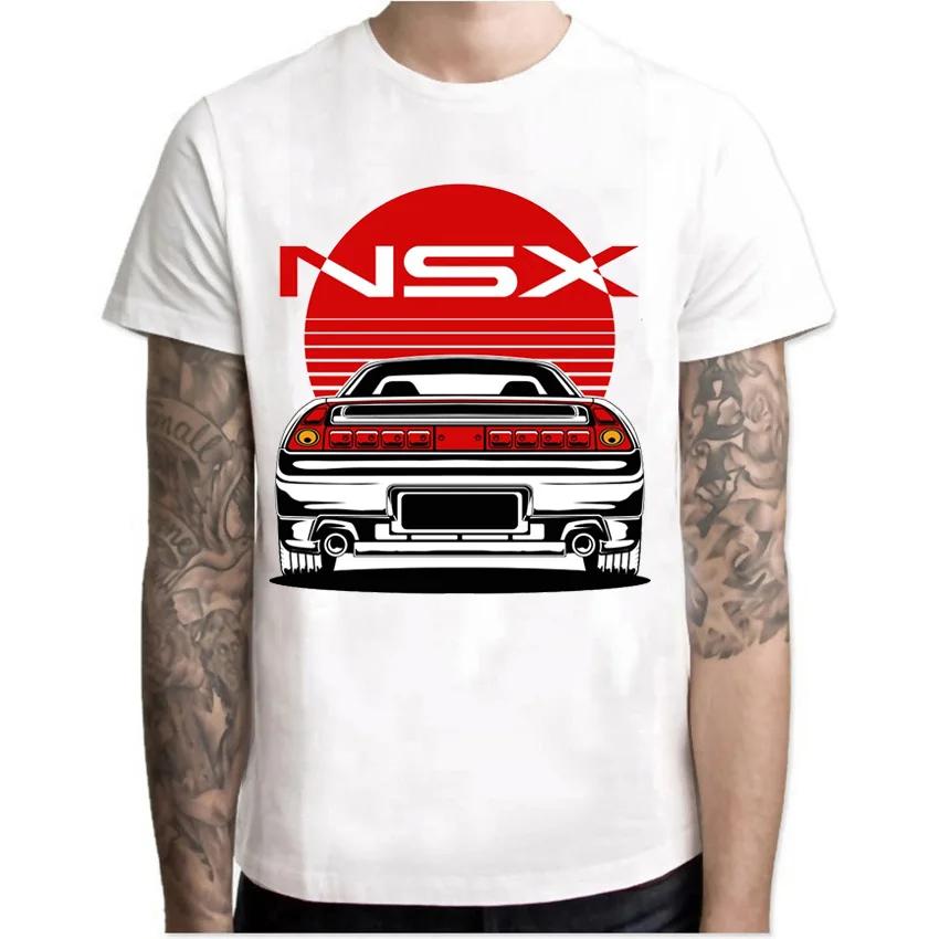 Ny sommar herr kortärmad Civic Type R tryck T-shirt JDM Legend NSX Bil Sport T-shirts Hip Hop Pojke Casual Vita T-shirts