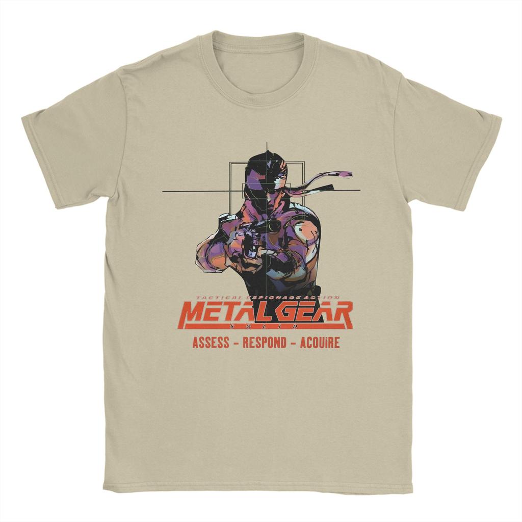 Vintage Metal Gear Japan Videospiel T-Shirt Herren Rundhals Baumwolle T-Shirts Kurzarm T-Shirt Sommer Oberteile