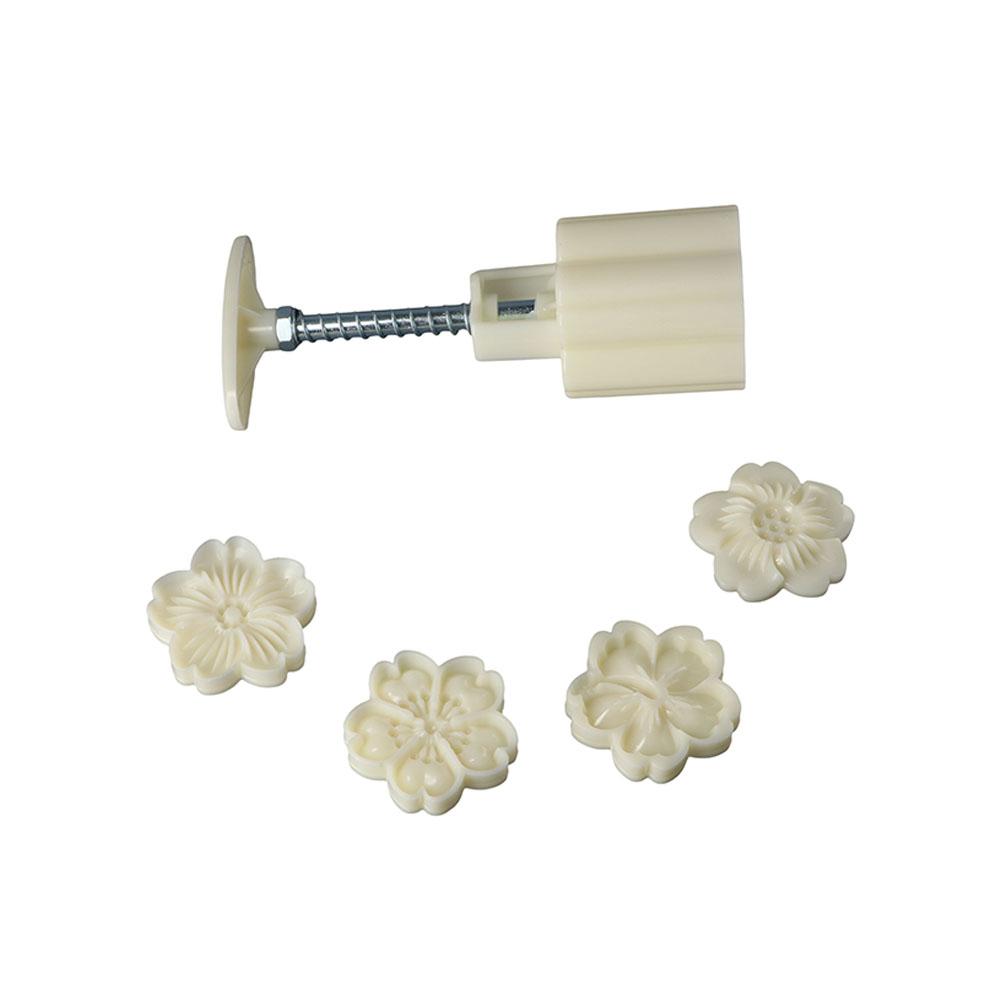 Hand-pressed Cookie Stamps Plastic Cherry Blossom Mooncake Mold Baking Tools Mung Bean Cake