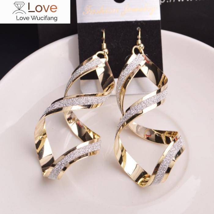 

Модные серьги-спирали в стиле панк из золота и серебра для женщин, длинные висячие серьги-подвески, ювелирные изделия Oorbellen золотой