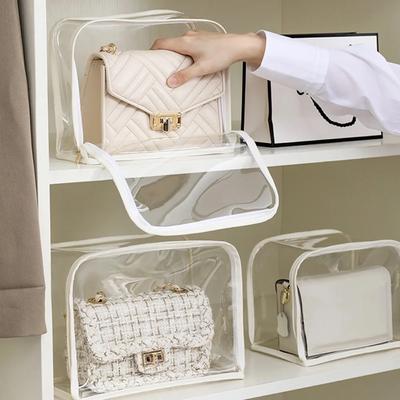 Borsa Portaoggetti di Lusso Trasparente Antipolvere Organizzatore Copertura Appesa per Borse con Cerniera Borse Portaoggetti ad Alta Capacità