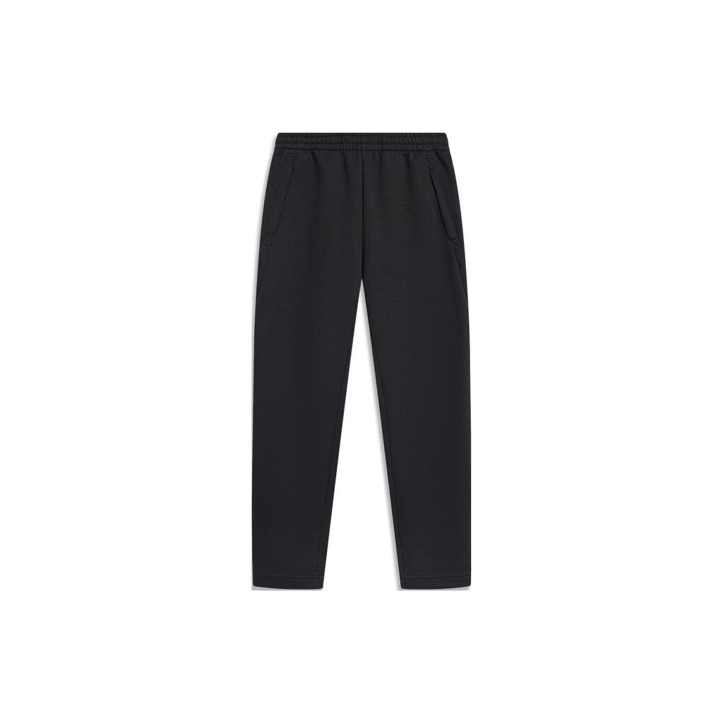 Li Ning Sports Lifestyle Series Solid Color Straight Leg Knitted Sports Pants Men Bottoms Black AKLT749-2