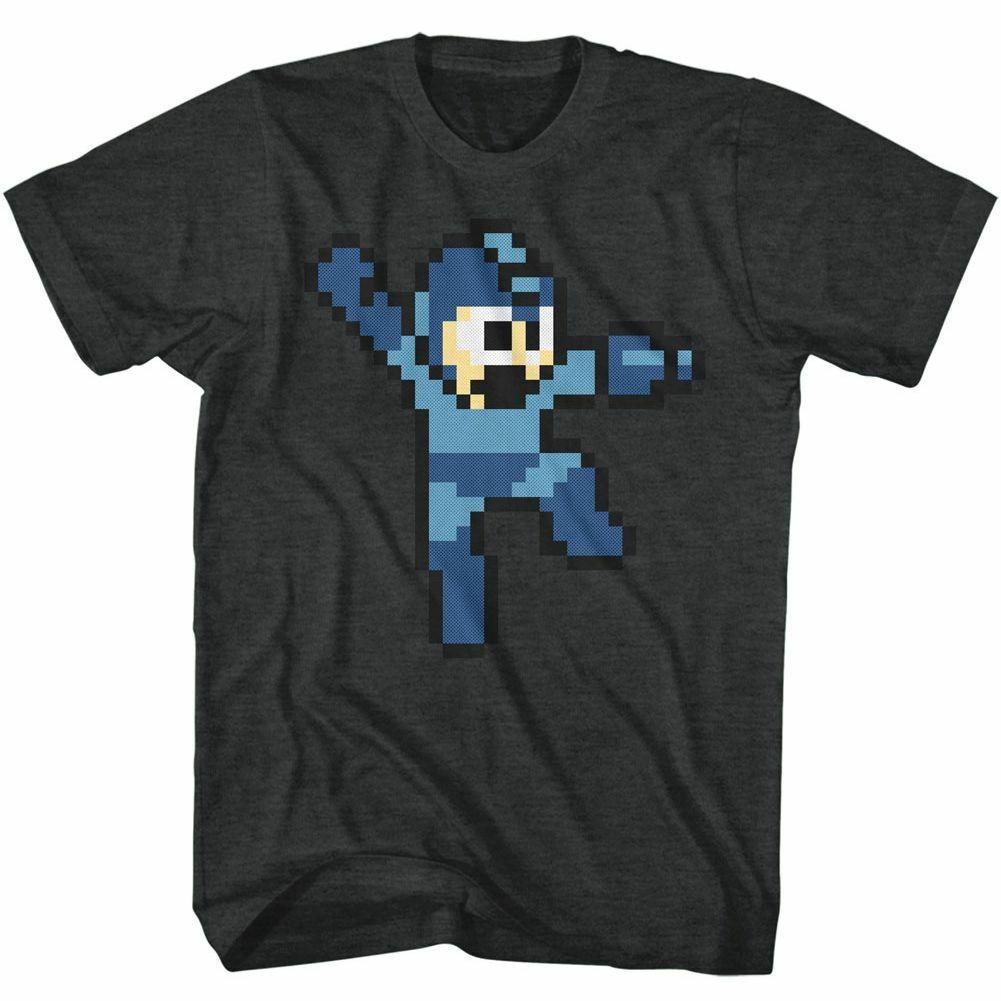 Mega Man Jumpman Black Heather Adult T-Shirt Mens Womens Tees Top 2XL