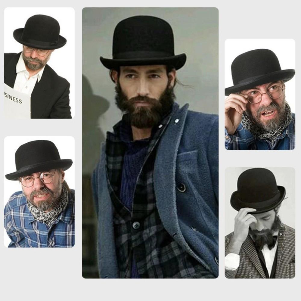 Solid Color Magician Hat Wide Edge Gentleman Hat New Jazz Cap  Men and Women