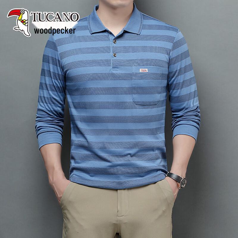 TUCANO Men s Striped Long Sleeve Polo Shirt 52/XL