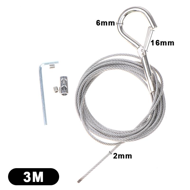 Locking Stainless Steel Wire Rope Adjustable Retractable Suspension Lanyard for Industrial Equipment Hanging Work