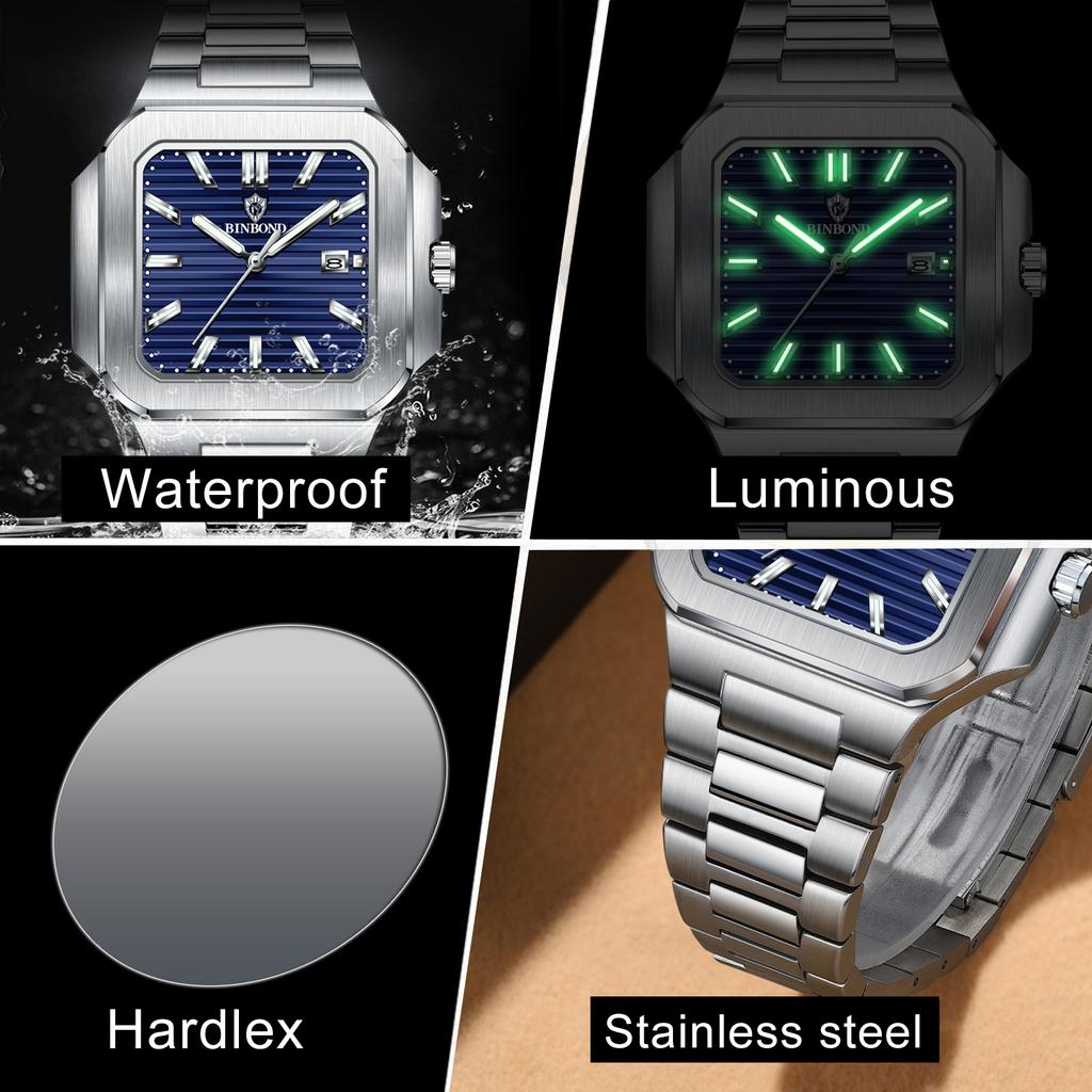 Business Watch Men Stainless Steel Date Waterproof Wristwatch Man Fashion Men Watches Relogio Masculino
