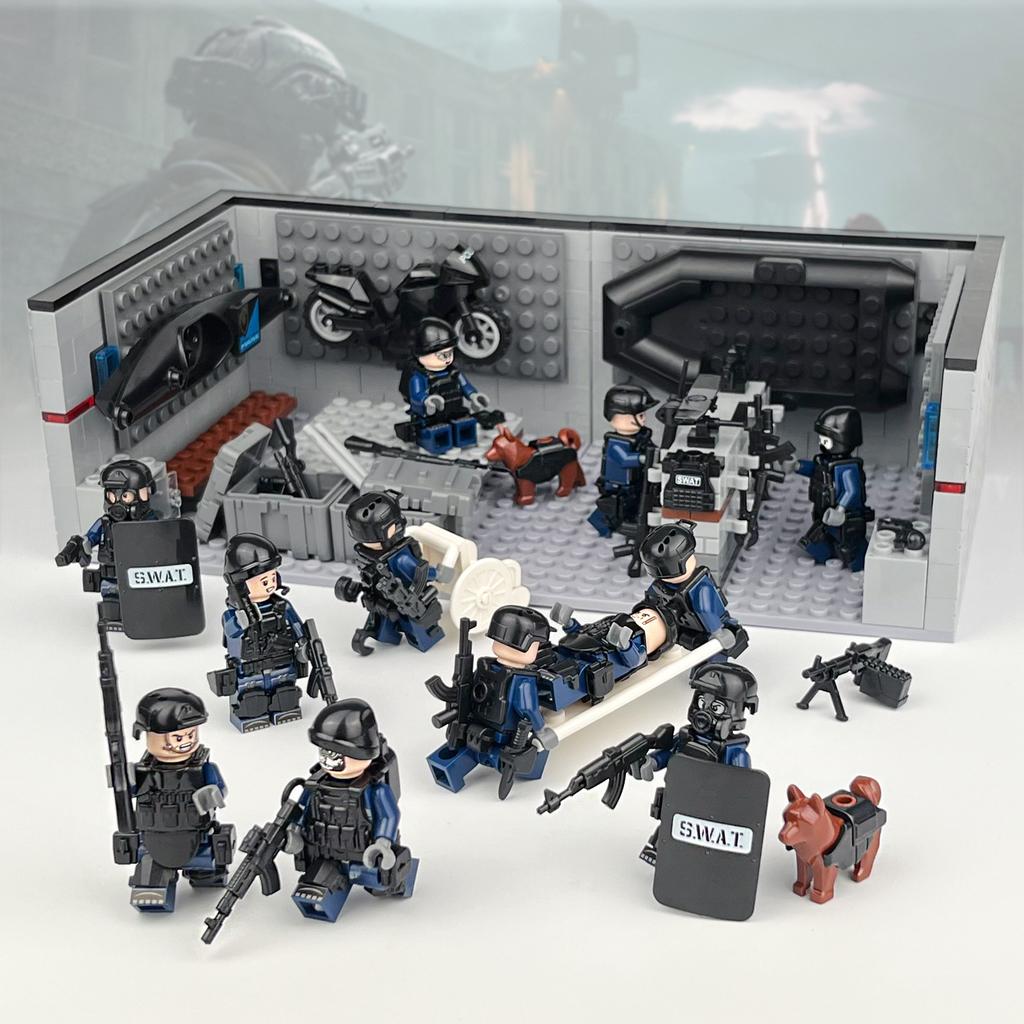 Package F1 Police Material Center Swat Figure 42096 Model Scene Building Block Toys