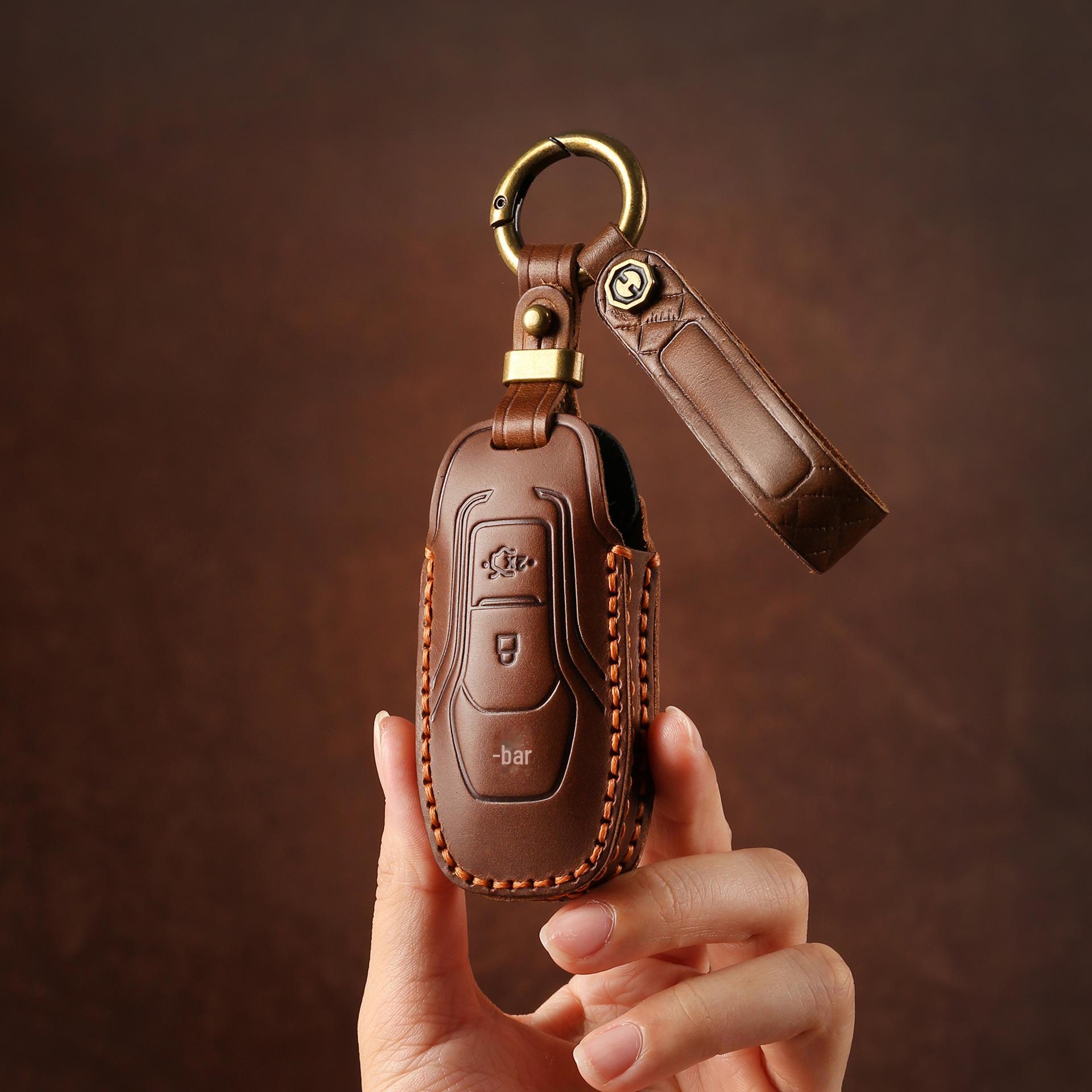 

Premium Genuine Leather Key Cover for Ford Fiesta, Mondeo, EcoSport, Borui, Mustang, Explorer