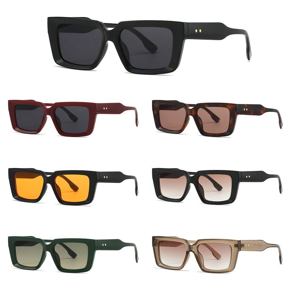 Yiran Health & Beauty Men's Vintage Punk Square Sunglasses Uv Protection Rivets Ocean Lens Sun High-Quality Glasses Shades For Ladies And