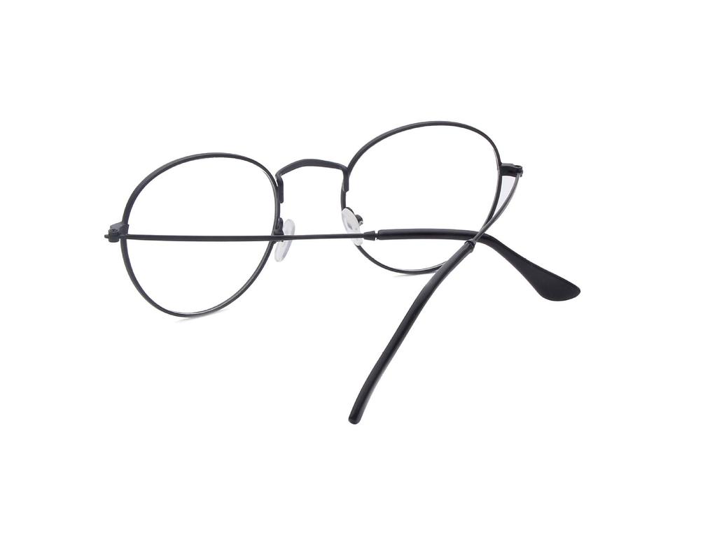 Retro Metal Round Patterned Edge Eyeglasses 3447 - Trendy Harajuku-Inspired Plano Glasses