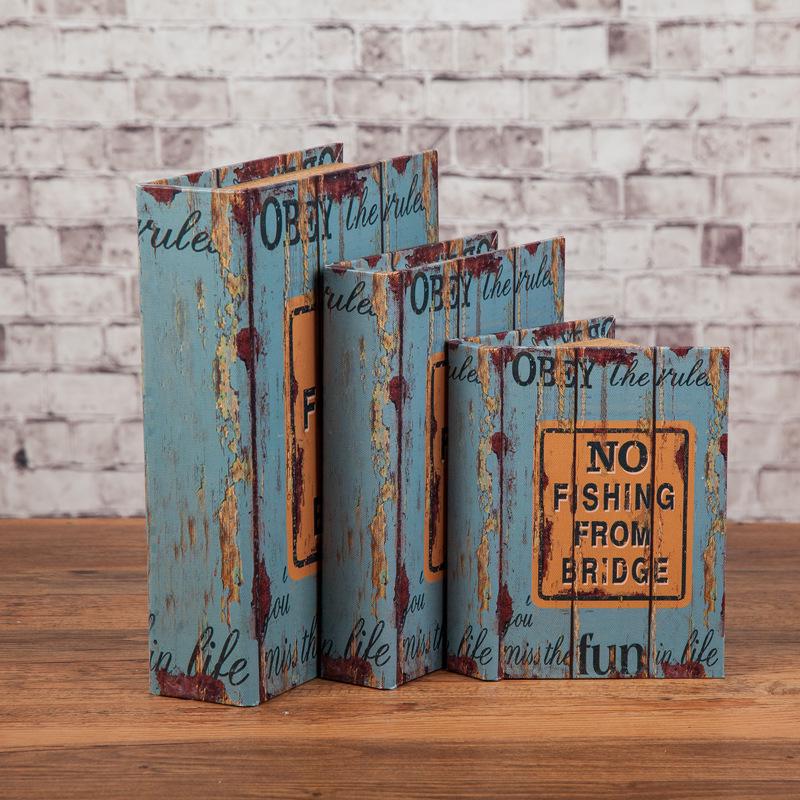 Scaffale per Libri in Legno Retrò Europeo: Ornamenti Vintage e Scatola Decorativa per Libreria