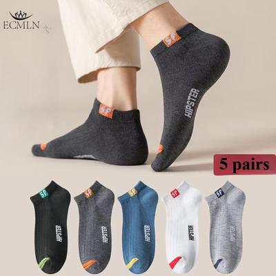 5 Paar Herren Sportsocken Kurzschaft Lässige Laufsocken Herren Arbeit Kurze Atmungsaktive Sportsocken Kurze Socken