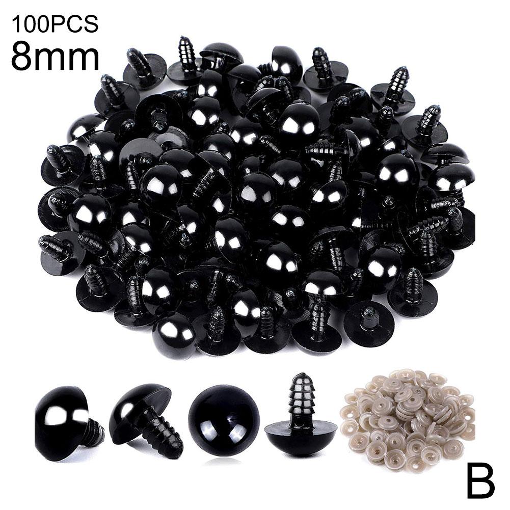 100pcs Eyeball Doll Accessories Black Plastic Plush Safety Eyes For Doll Craft DIY Making Tools Funny Toy 6mm 8mm 10mm 12mm 14mm