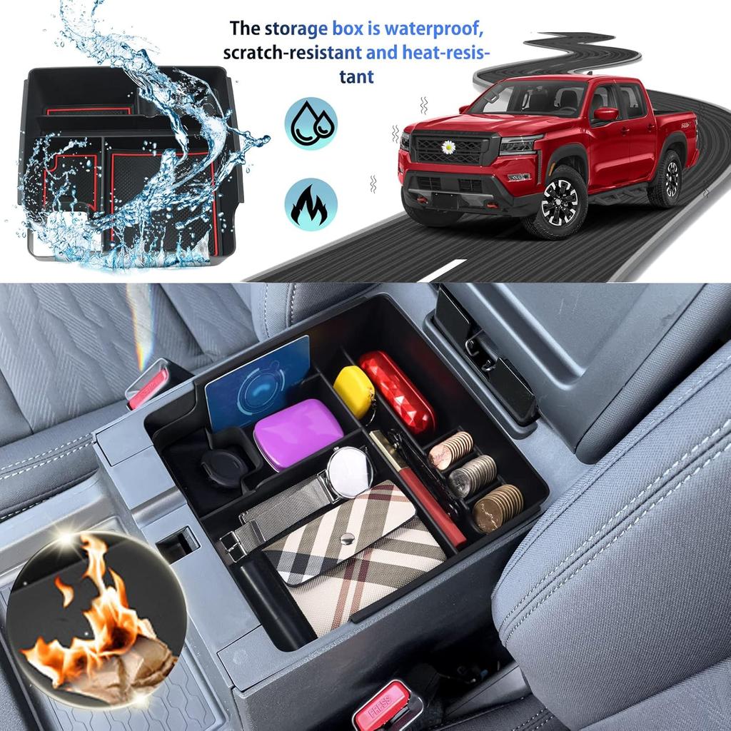 SHAOHAO For 2025 2026 Nissan Frontier Center Console Organizer Tray -2025 2026 Nissan Frontier (S/SV/Pro-X/Pro-4X/SL) Console Tray Frontier  2024