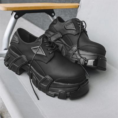 Nieuwe Derby Schoenen Heren High-End Trend Zwart Platform Verhoogd Fried Street Papa Leren Schoenen 1-J