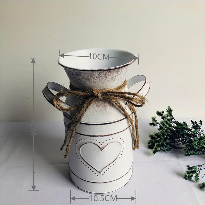 Metal Vase Garden Flower Bucket Artificial Arrangement Flower Rack Home Gardening Accessories Retro Metal Handicrafts Home Decor