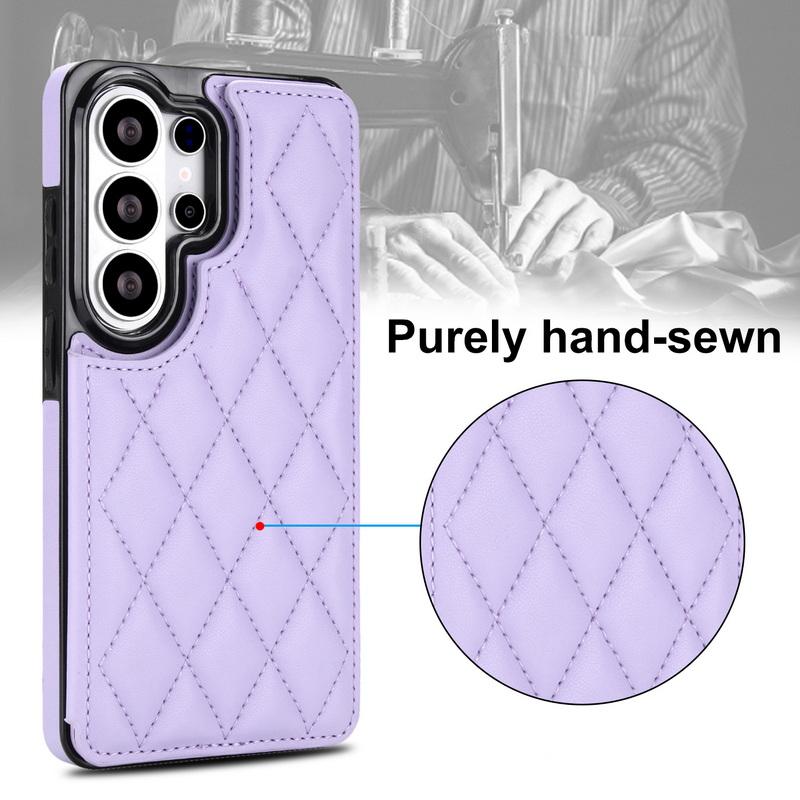 Luxury Mesh Leather Card Slots Wallet Case For Samsung Galaxy S26 Ultra S25 FE S24 S23 S22 Plus S21 FE A53 A54 A55 A56 A57 5G Card Holder Back Cover