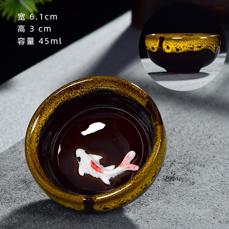 Tasse à thé en céramique à glaçure craquelée, service à thé Kung Fu, tasse unique de maître, article pour la dégustation du thé, accessoires de service à thé à glaçure changeante de four vintage, cadeaux