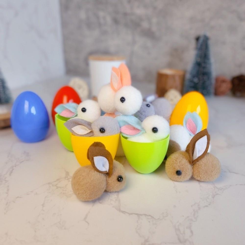 16PCS Cartoon Easter Rabbit Eggs Happy Easter Colorful Plastic Eggs  Home Decoration