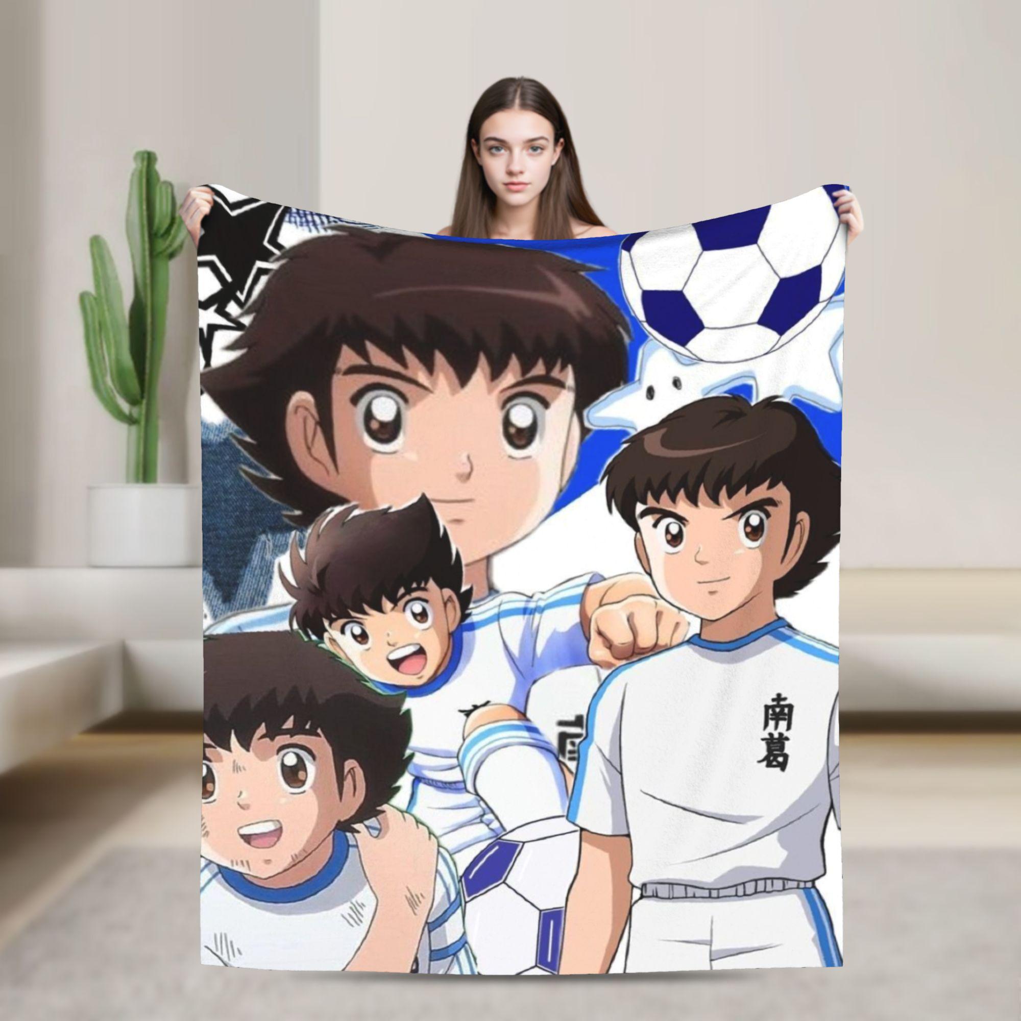 

Captain Tsubasa Super Warm Blanket Soccer Cartoon Picnic Plush Throw Blanket Funny Home Decor Flannel Bedspread Sofa Bed Cover 75cmx90cm