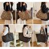 Damen Vintage Schultertasche Leopardenmuster Handtasche Mode Große Kapazität Leinwandtasche Pendler Tragetasche Große Einkaufstasche Damen Tasche Achseltasche