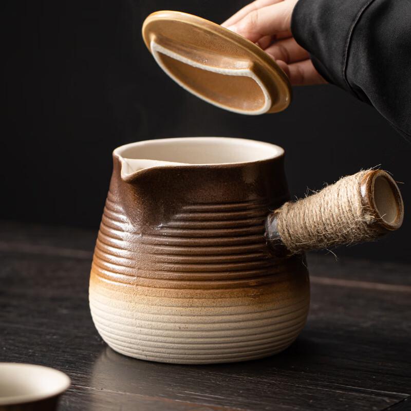 WuTuo Kiln Glaze White Clay Side Handle Tea Pot