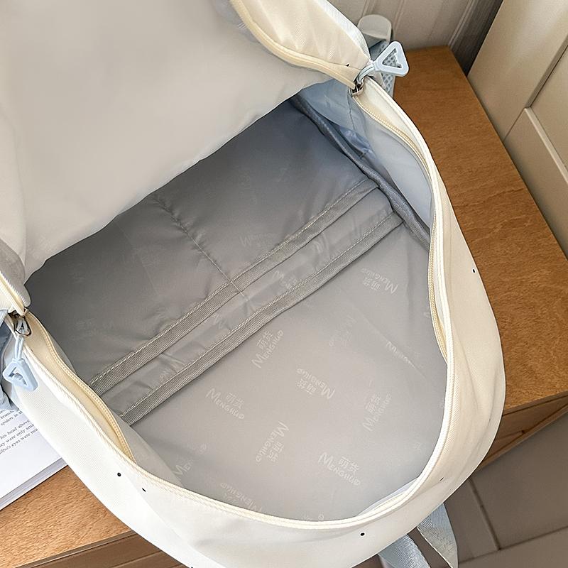 Student Bag Female Junior High School Student Campus Contrast Backpack Lightweight Commuter Backpack