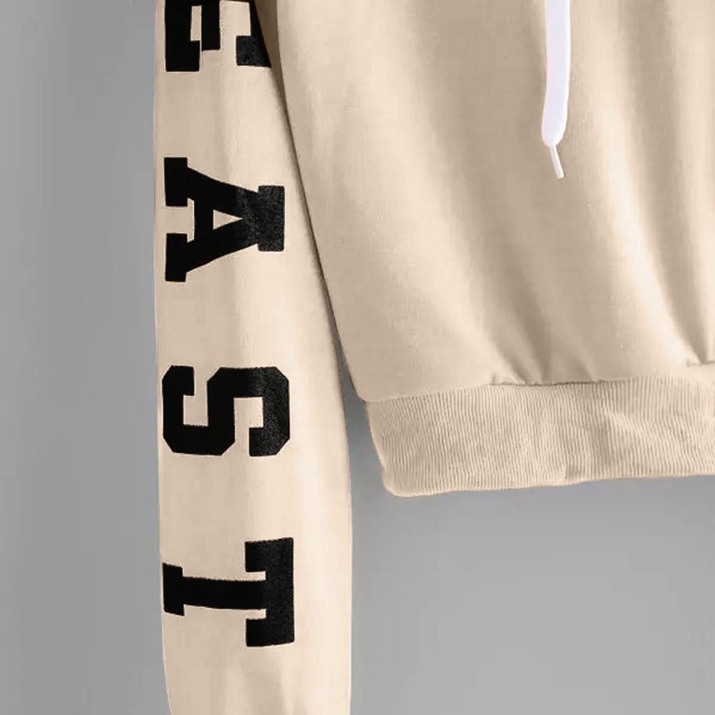 Womens Letters Long Sleeve Hoodie Sweatshirt Pullover Tops Blouse